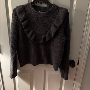 Old Navy Charcoal Ruffled Sweater